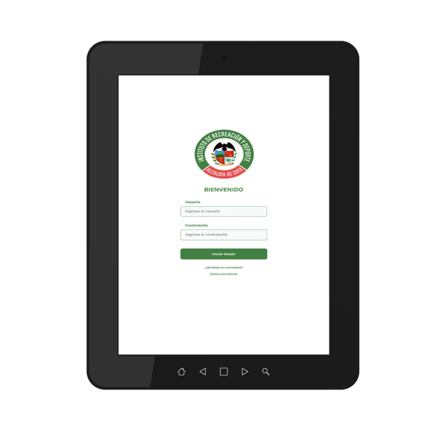 App IMRD Cota: inicio de sesión